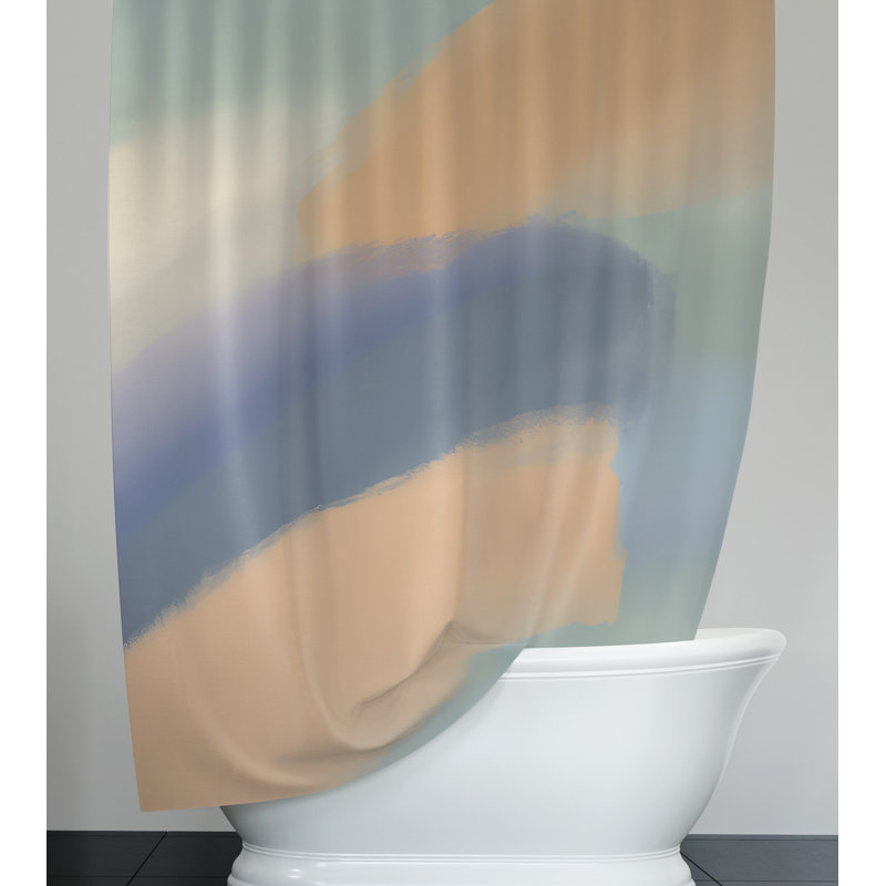 Rideau de douche à grandes rayures horizontales à motif horizontal, H 72 po x l 70 po
