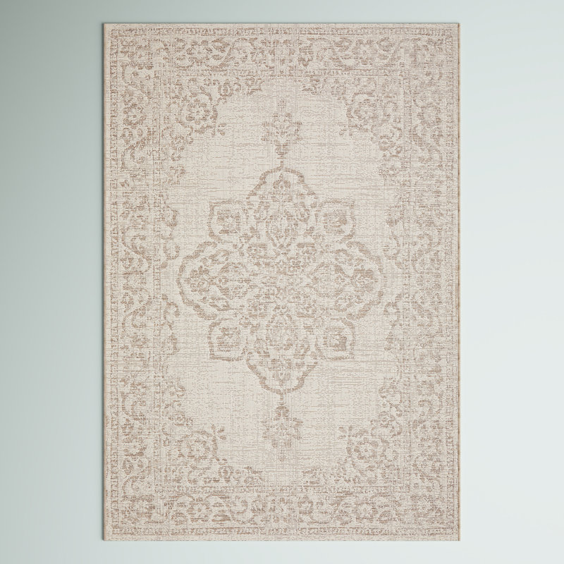 Brierfield Indoor and Outdoor Flatweave Beige Rug, Rectangle 160cm x 230cm