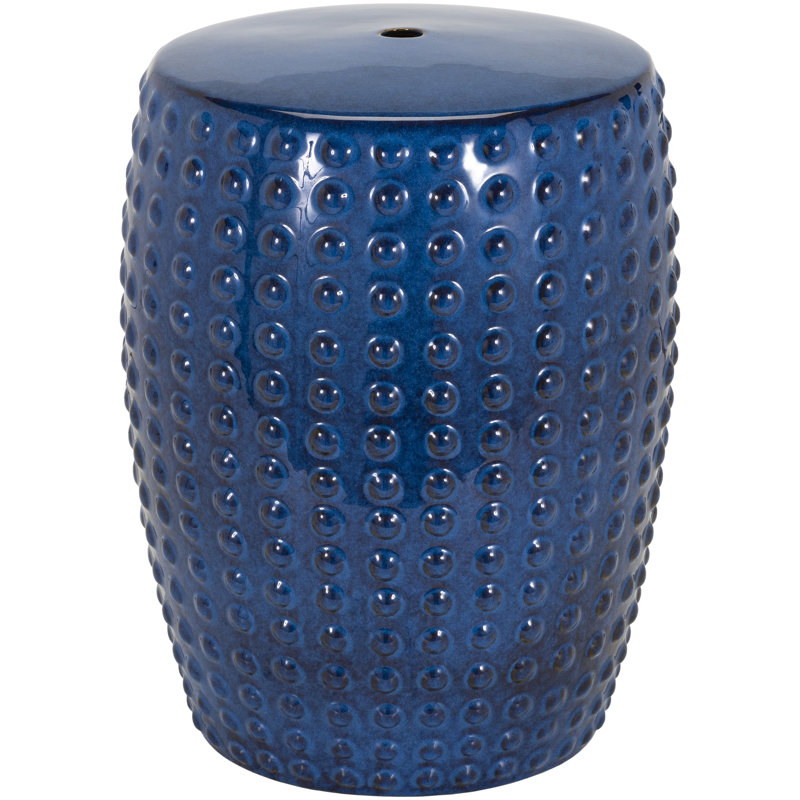 Castorena Ceramic Accent Stool, Blue