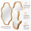 Miroir mural en bois massif en forme de nuage, finition naturelle