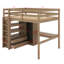 Lit mezzanine double avec bureau, tablettes et tiroirs-192788070