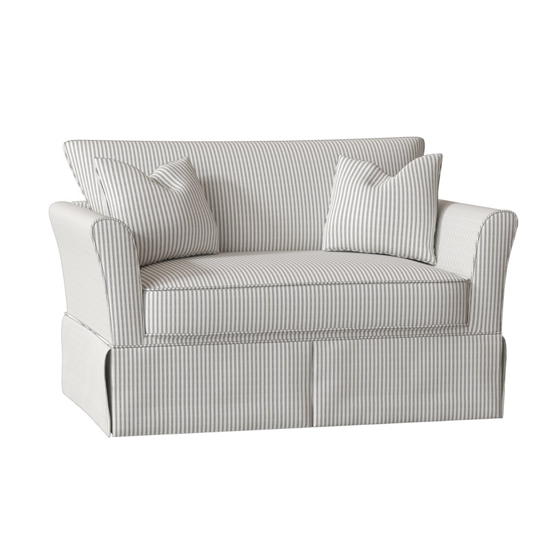 Chaise et demi rembourrée Shelby, Croisière gris rayé