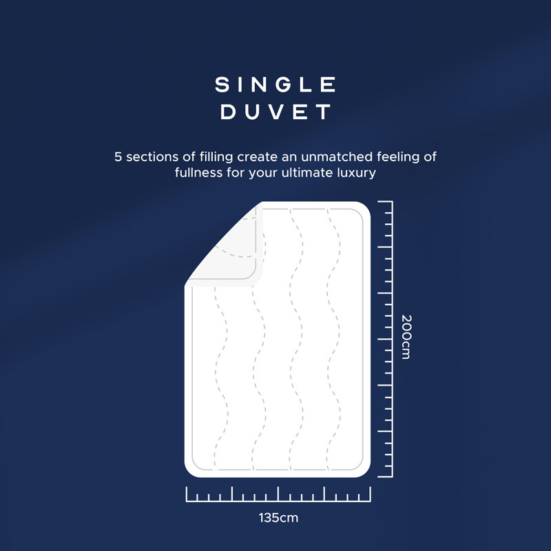 Retreat Indulgent Cotton 13.5 Tog Winter Duvet, Single