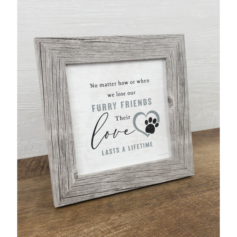 Furry Friends Love Last a Lifetime Sympiy Pet Gift - Cadre photo unique, art textuel