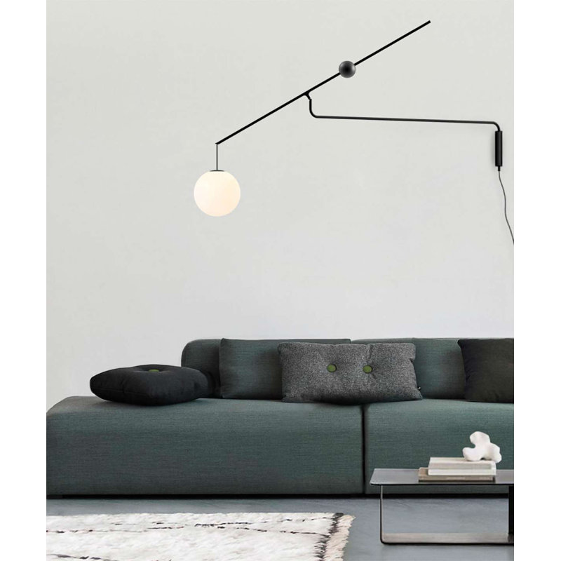 Malamata Steel Armed Sconce, Brushed Brass