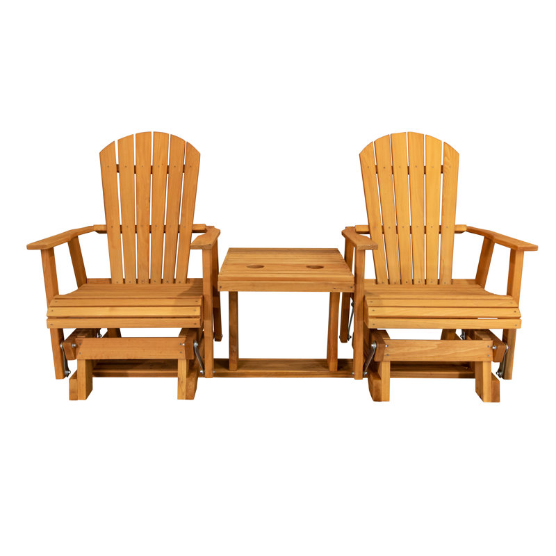 6 Ft. Cedar Fan-Back Settee Glider, Amish-made, Brown