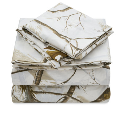 Realtree AP Snow & White 100% Polycotton Camouflage & Hunting Camo Sheet Set