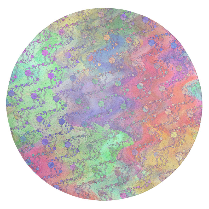Chenille Polka Dots Indoor Rug, Round 5'