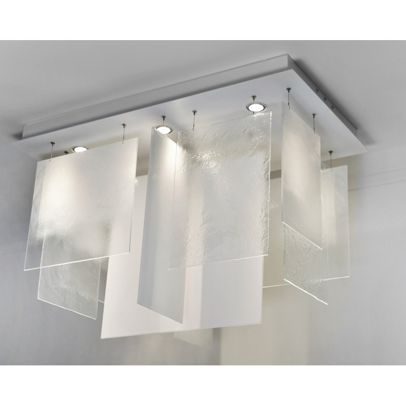 Plissé 6 - Light Glass Chandelier