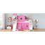 Lit mezzanine simple avec tente et tour - rose