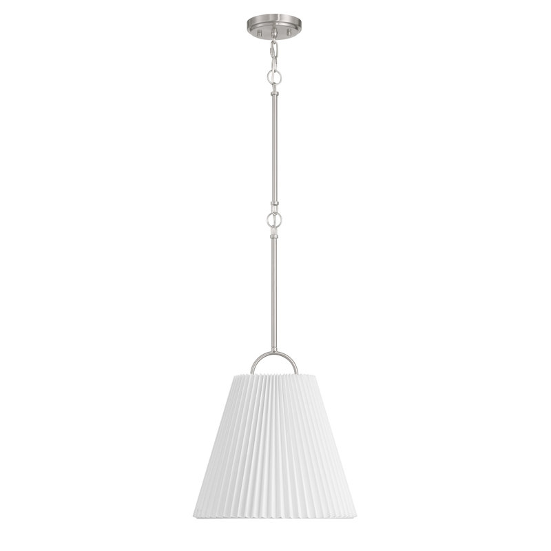 Luminaire suspendu 1 lumière Vilna, Nickel brossé