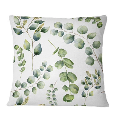 Coussin Eucalyptus Branches On White III