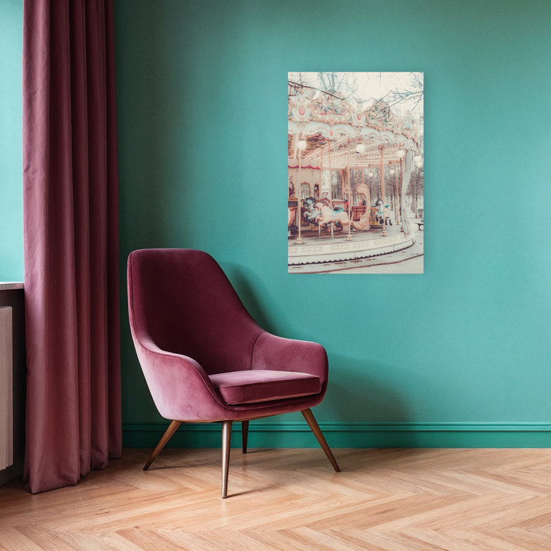 Affiche murale représentant un carrousel parisien onirique et une architecture fantaisiste