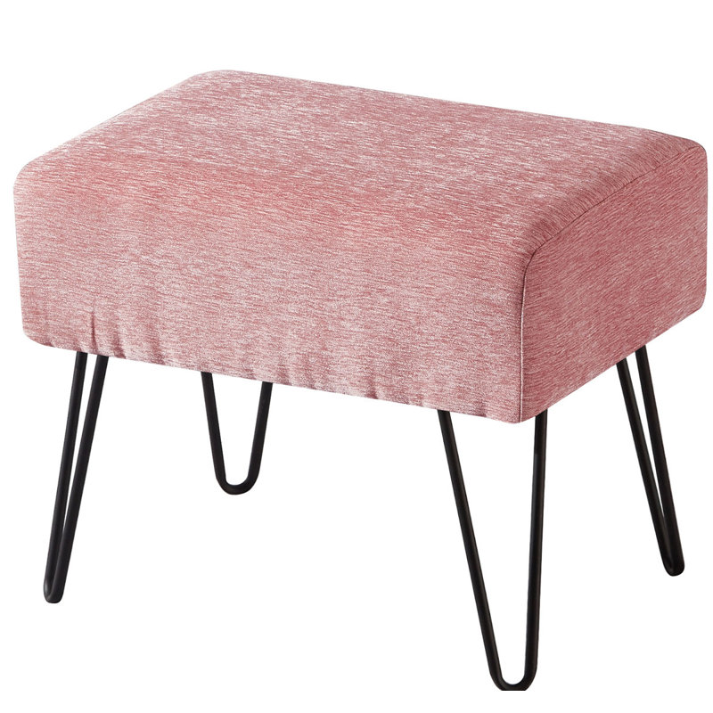 48.3cm Wide Rectangle Solid Colour Standard Ottoman, Rose Quartz