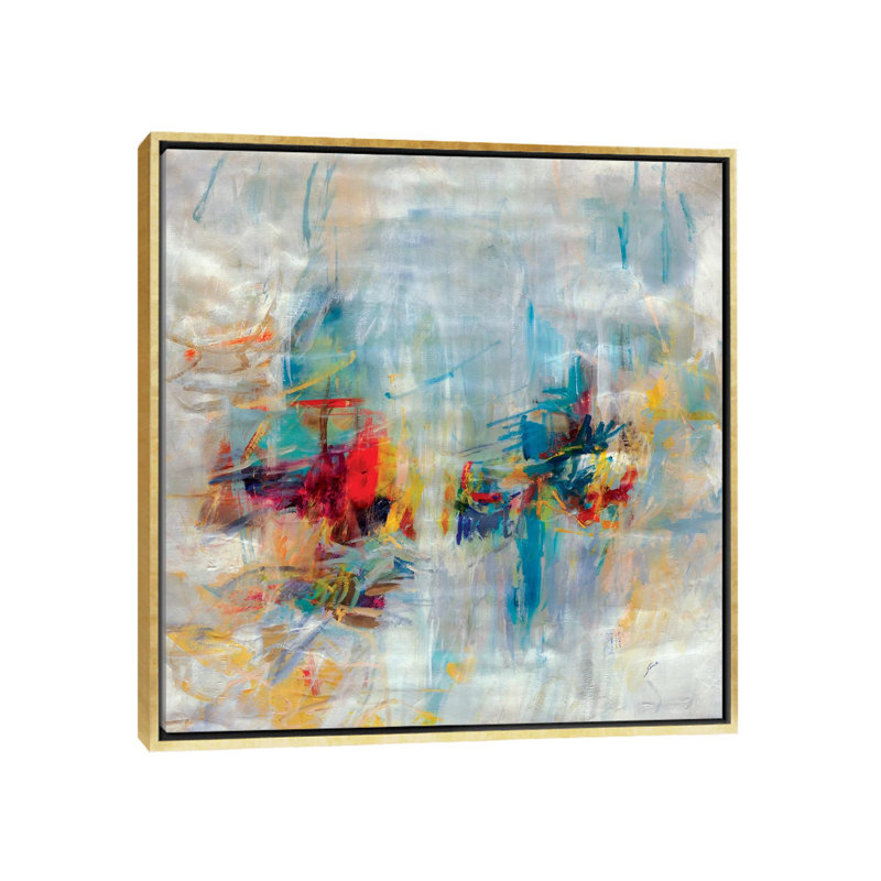 " New Decade " by Julian Spencer, No Mat, 37" H x 37" W x 1.5" D, Gold Framed
