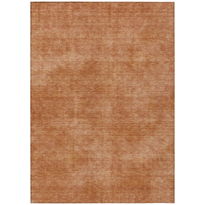 Orlena Orange Washable Indoor-Outdoor Rug - 