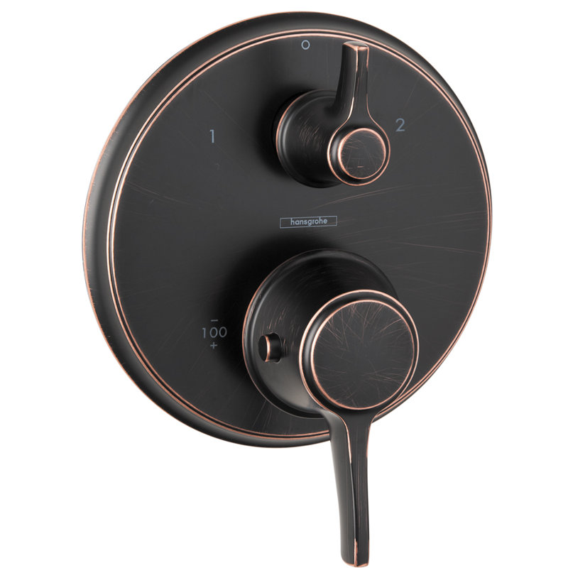 Ecostat C Thermostatic Volume Control and Diverter Faucet Trim with Lever Handle, Rubbed Bronze