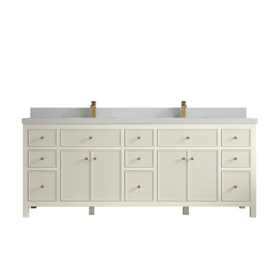 Meuble-lavabo double 84 po avec plateau Sonoma