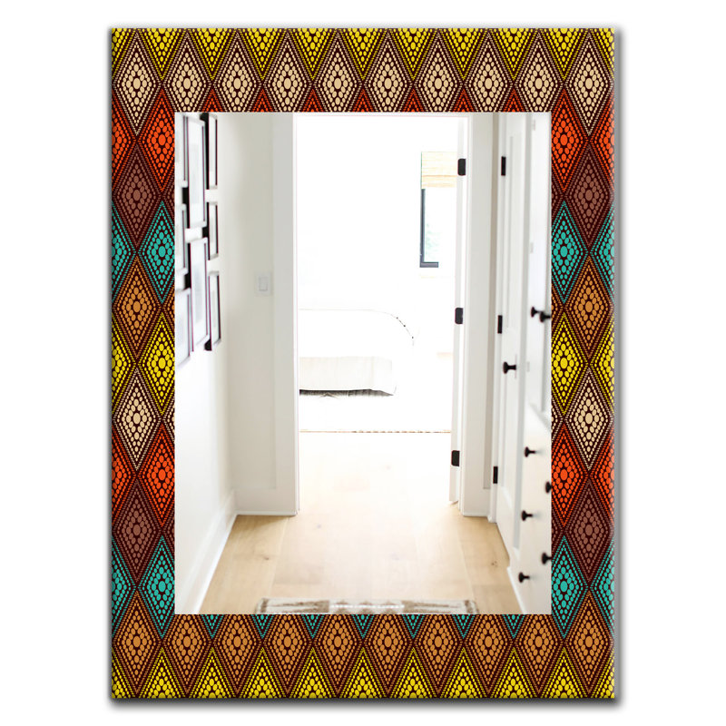 Miroir mural 14 moderne triangulaire colourfields, H 39,4 po x l 29,5 po