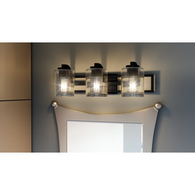 Éclairage pour salle de bain 3 lumières à intensité variable noir