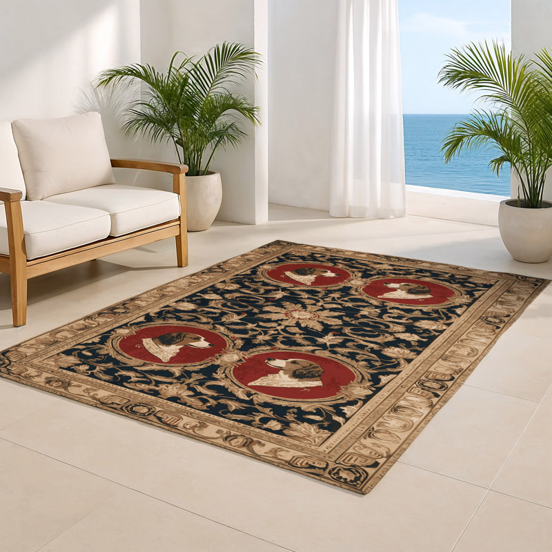 Tapis d'intérieur et d'extérieur brun français, Rectangulaire 2 pi x 3 pi