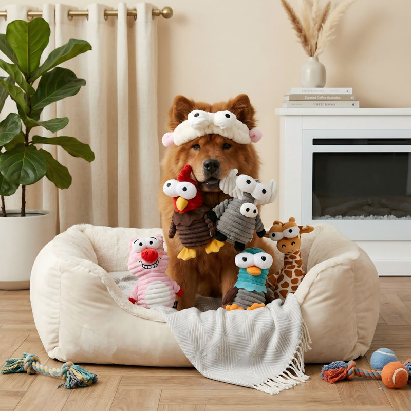 Paquet de 5 jouets pour chien Squeaky Stuffed Critter