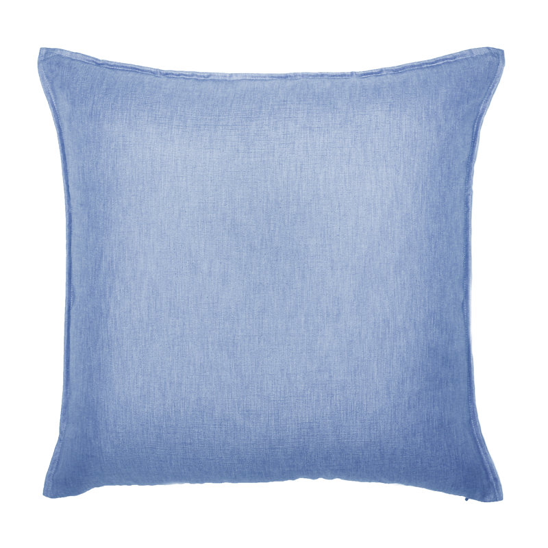 Feather Throw Pillow, Blue Jean