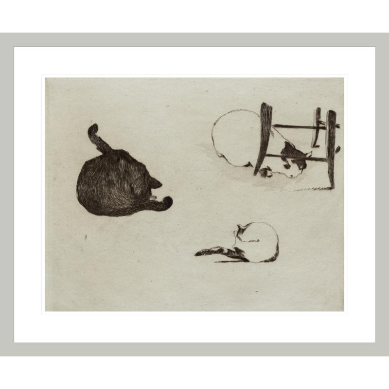 Les chats par Giclée encadrée, 23,5 po H x 28,27 po L
