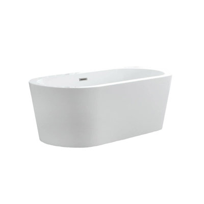 55'' x 31.50'' Freestanding Soaking Acrylic Bathtub with Faucet