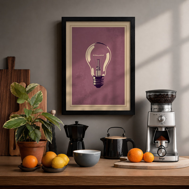 Idea In Light Minimalist - Print, A2 - 59.4 x 42.0 cm, Black