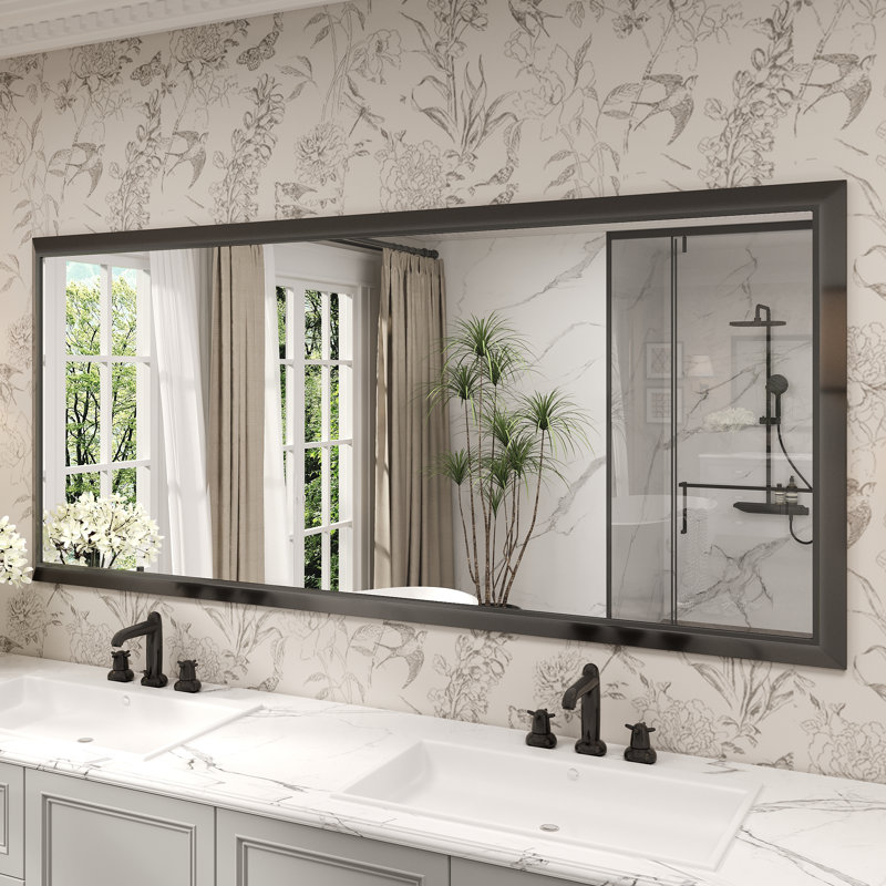 Miroir de meuble-lavabo mural Molly, Noir, 72 po x 32 po