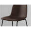 Chaise de bureau à hauteur de bar moderne avec apparence de cuir brun et support de siège confortable en métal noir