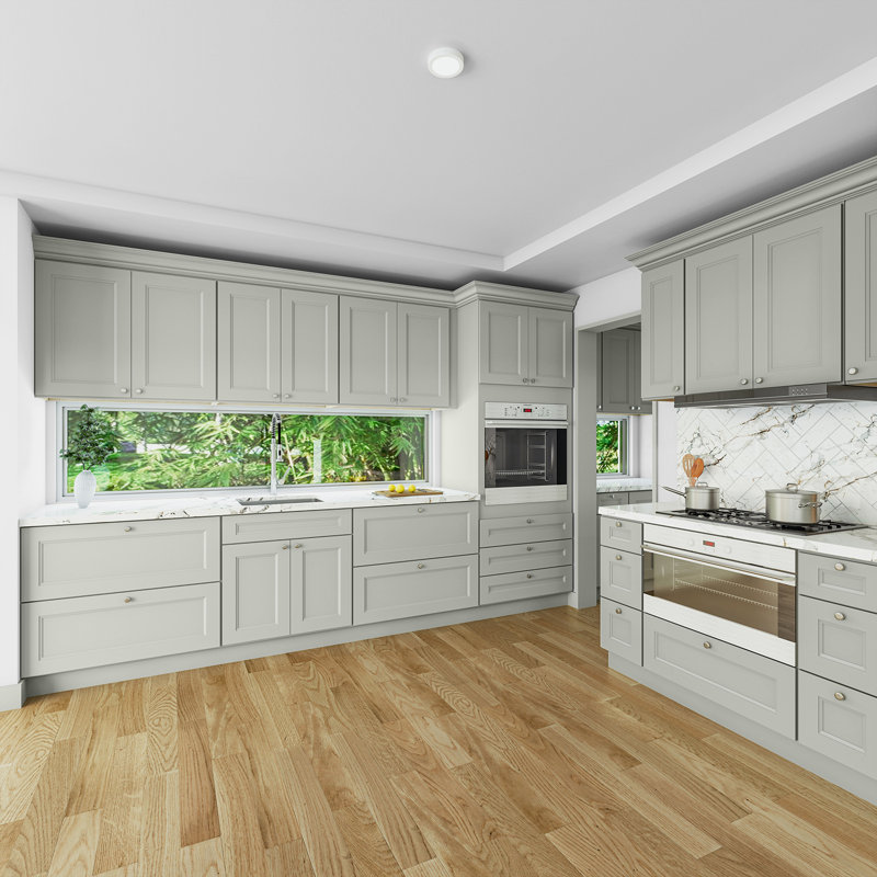 Armoire de cuisine à évier Sinber, 30", Double shaker Laguna Grey