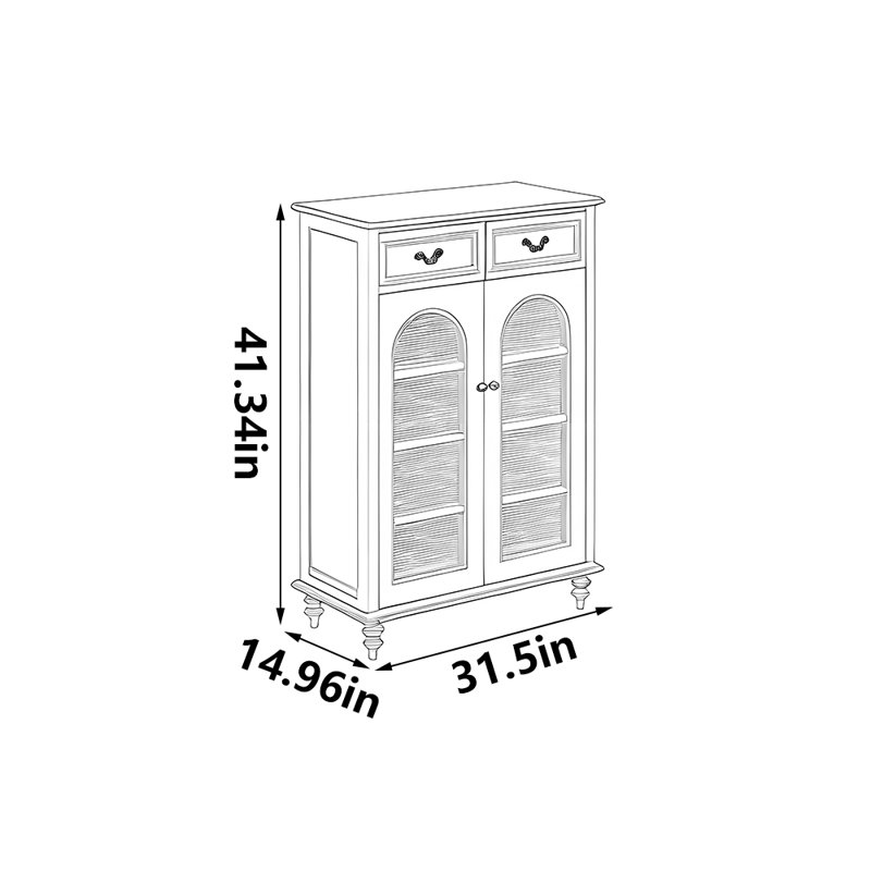 Alberts, 41.34" H x 31.5" W x 14.96" D