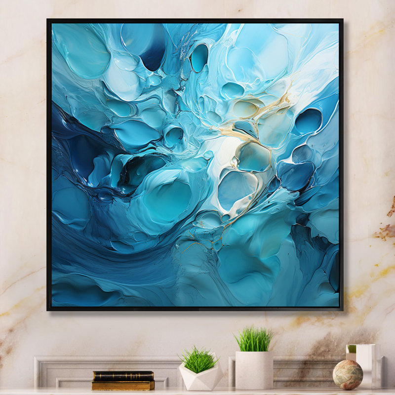 " Azure Symphony II ", Black Floater Framed, 16" H x 16" W