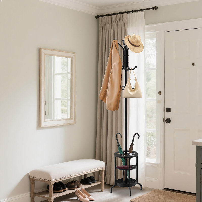 Portemanteau avec porte-parapluie, Noir