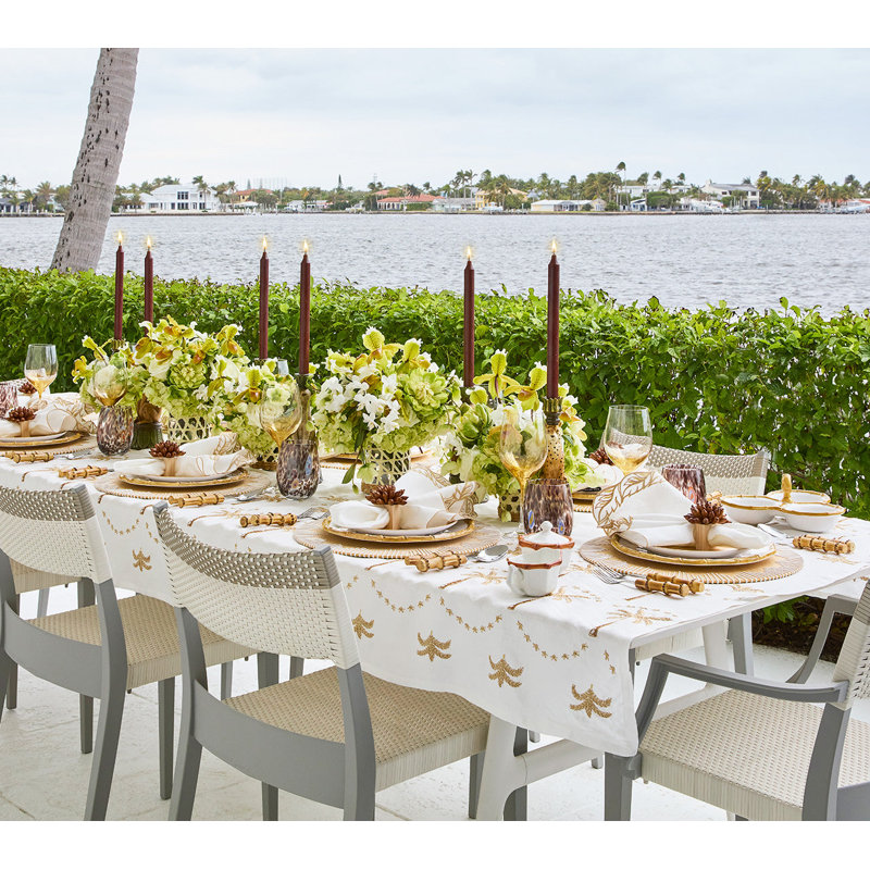 Palm Embroidered Tablecloth