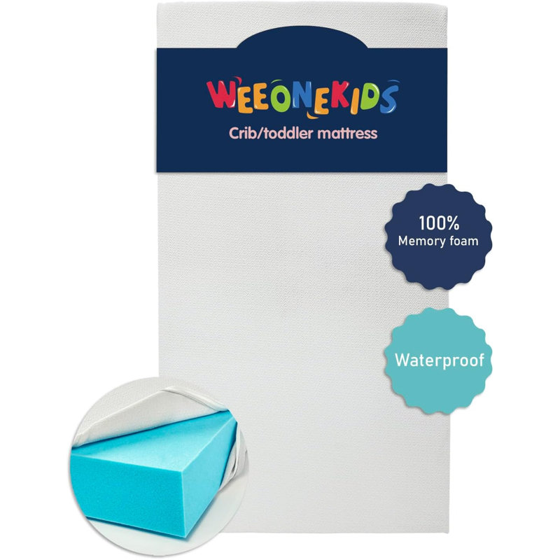 Matelas de lit pour tout-petit, lit pour enfant, matelas pour lit de bébé standard, 100% mousse à mémoire de forme 