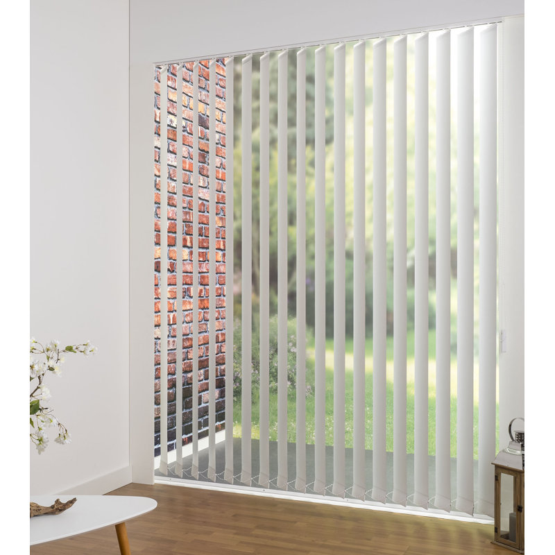 Blackout Vertical Blind, 150cm L x 180cm W, White, 12.7cm
