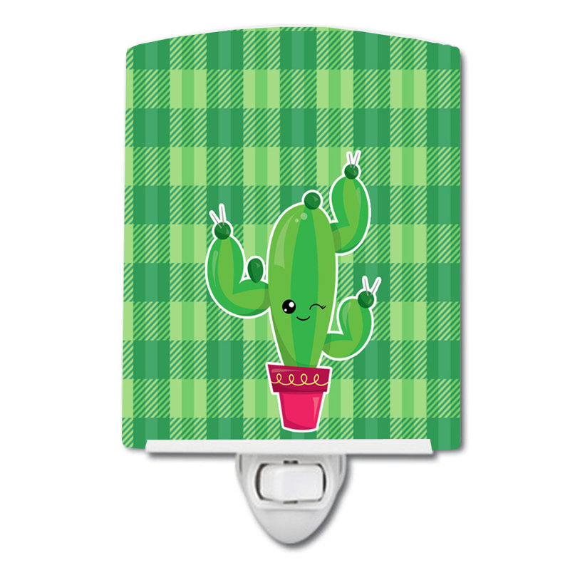 Ampoule de nuit en céramique cactus