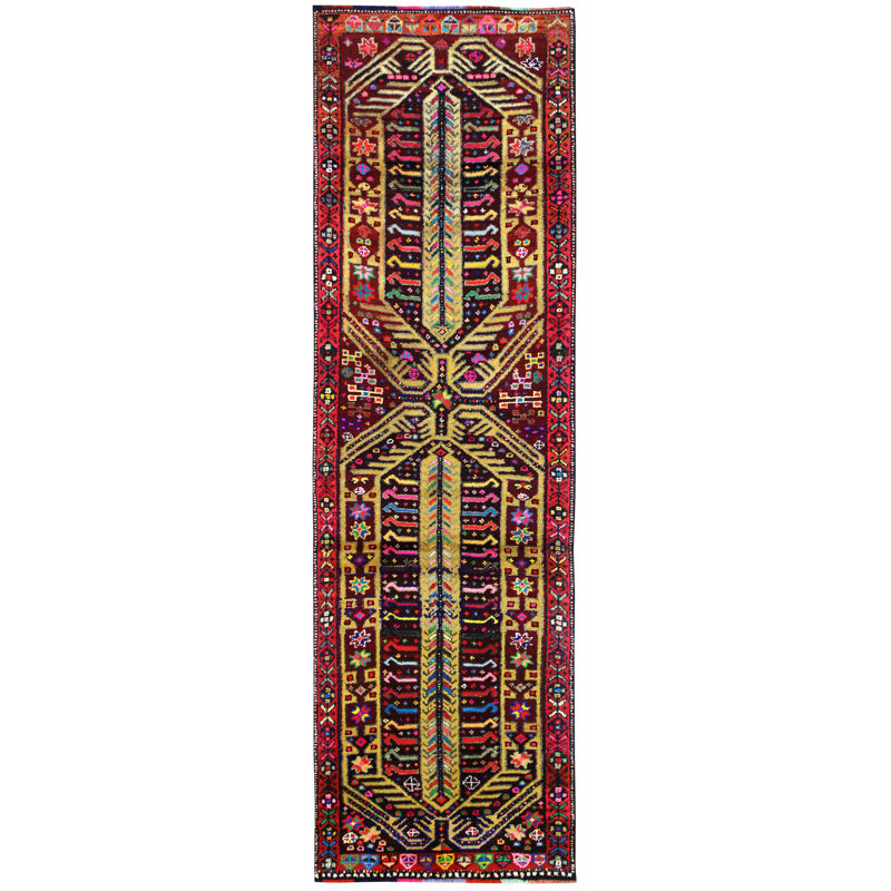 Herki One-of-a-Kind 3'2" X 10'4" 1960s Runner Area Rug in