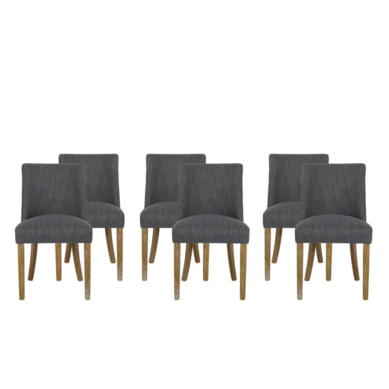 Andy Fabric Upholstered Side Chairs, Charcoal, 2