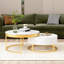 Table basse gigogne 2 pièces Classic Classic avec détails dorés et tiroirs de rangement