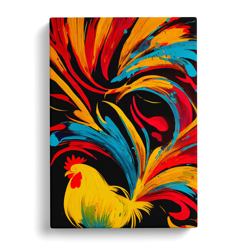 Langsey Rooster Splatter Vol.3 - Wrapped Canvas Print, 50cm H x 35cm W x 3cm D