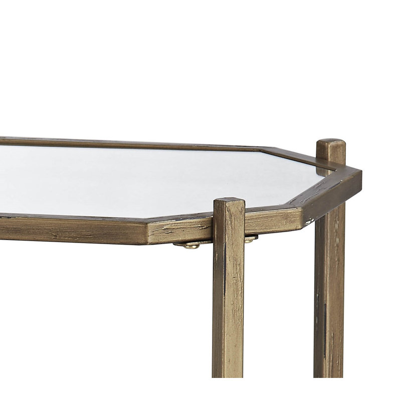 Table de bout en verre avec rangement Bruder