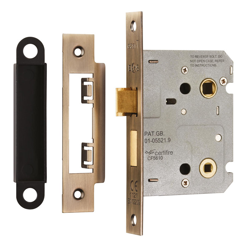 Lorie Easi-T Bathroom Lock, Antique Brass
