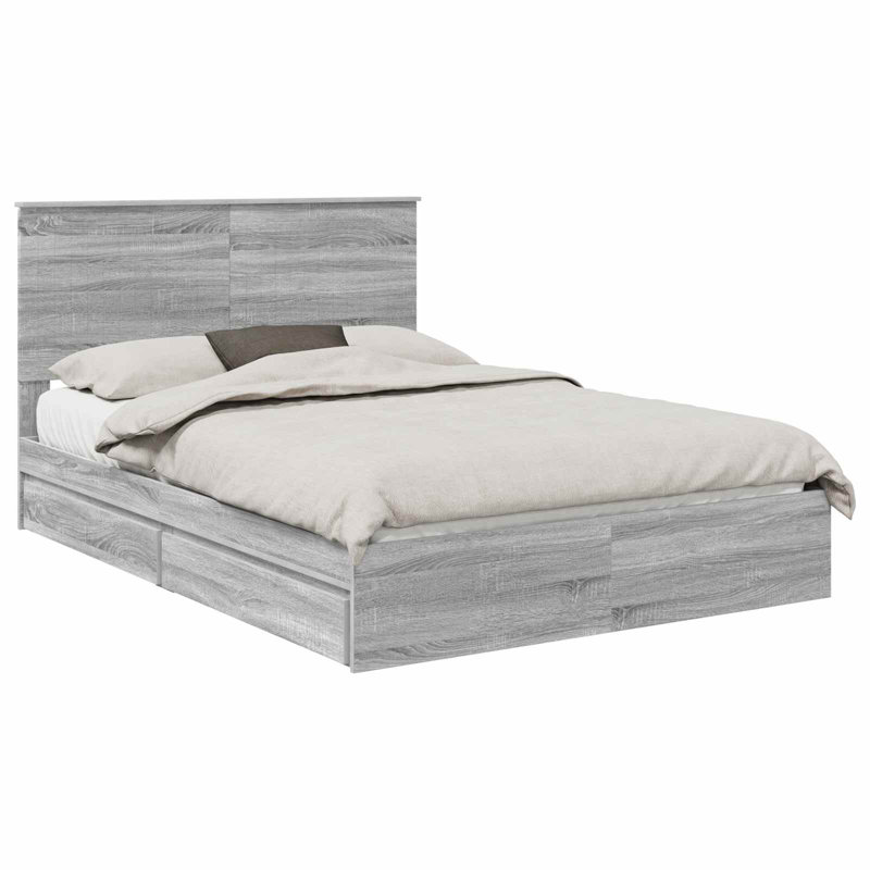 Bed Frame, Double (4'6), Grey Sonoma