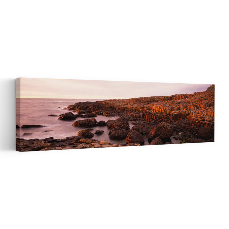 Basalt Columns Of Giant's Causeway Antrim Coast Northern Ireland. by Green Earth Collection - Wrapped Canvas Panoramic Print