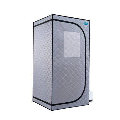 Portable Steam Grey Mini Plus - Spa personnel avec générateur et télécommande. Chaise pliable. Installation facile. Chauffage rapide. Ul accrédité. Tissu. 360 degrés. Element. Améliore la douceur de la peau