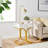 Harshitha White and Gold Nightstand with Drawer